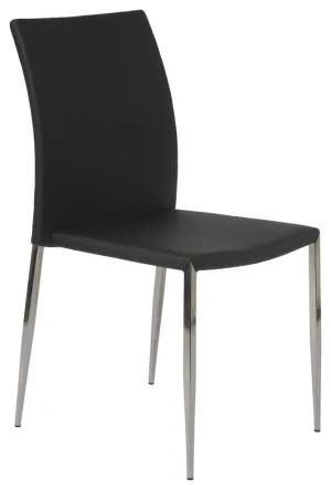 Set 4 Of Conference Giant bargain Stackable Anti-slip Leatherette Black Chair,