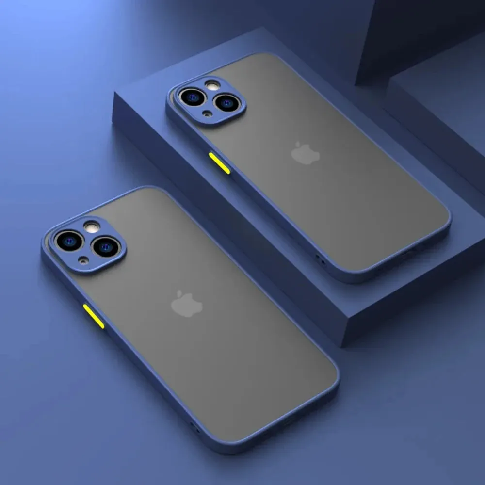 Shockproof Armor Matte Silicone Bumper Case For iPhone