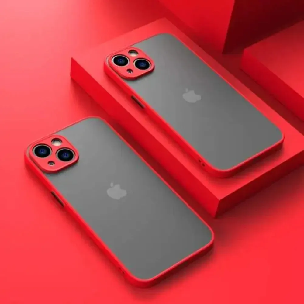 Shockproof Armor Matte Silicone Bumper Case For iPhone