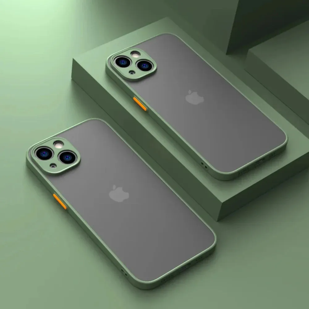 Shockproof Armor Matte Silicone Bumper Case For iPhone