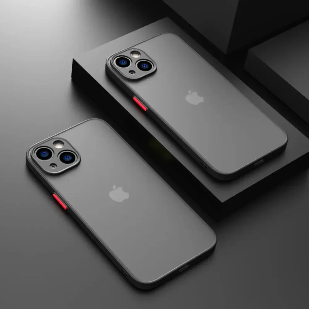 Shockproof Armor Matte Silicone Bumper Case For iPhone