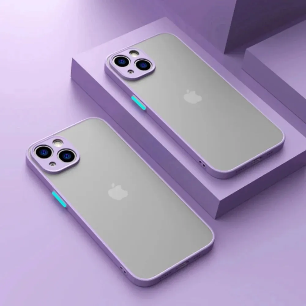 Shockproof Armor Matte Silicone Bumper Case For iPhone