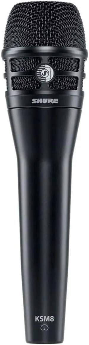 Shure KSM8 Dualdyne Vocal Microphone - Cardioid Dynamic Mic with 2 Ultra Thin Diaphragms and Reverse Airflow Technology for Unmatched Control of Proximity Effect, Presence Peaks, and Bleed - Black