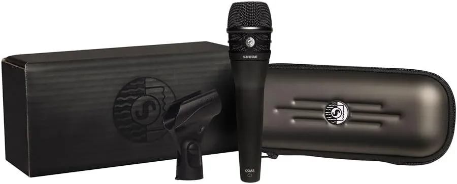Shure KSM8 Dualdyne Vocal Microphone - Cardioid Dynamic Mic with 2 Ultra Thin Diaphragms and Reverse Airflow Technology for Unmatched Control of Proximity Effect, Presence Peaks, and Bleed - Black