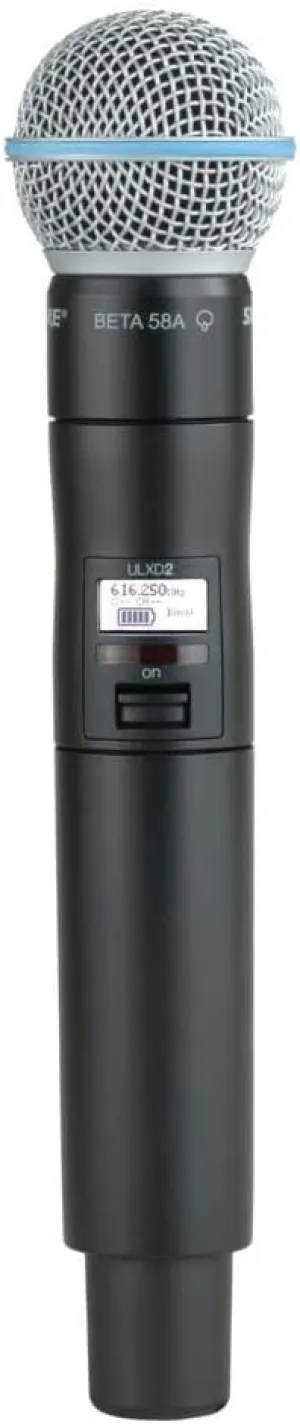 Shure ULXD2/B58 Handheld Transmitter with BETA 58A Vocal Mic Capsule - for use with ULX-D Digital Wireless Microphone Systems, Receiver Sold Separately | G50 Band (ULXD2/B58=-G50)