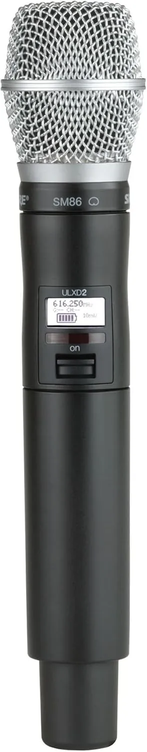 Shure ULXD2/SM86 Handheld Transmitter with SM86 Vocal Mic Capsule - for use with ULX-D Digital Wireless Microphone Systems, Receiver Sold Separately | G50 Band (ULXD2/SM86=-G50)