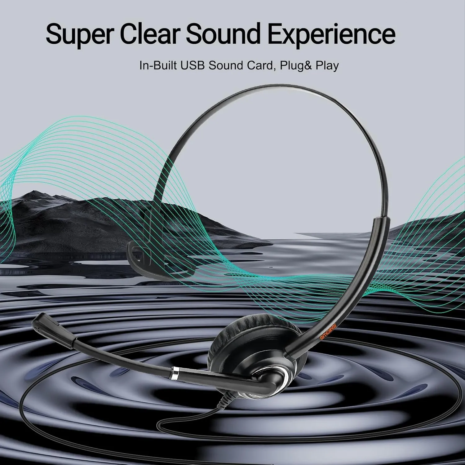 Single Ear Headphone USB-C, USB Type C Headset with Noise Canceling Microphone for PC, Laptop,Tablet,Mobile Phone,for Skype,Teams, Zoom, Webex, Ringcentral, Compatible with Samsung,Google Pixel,Sony