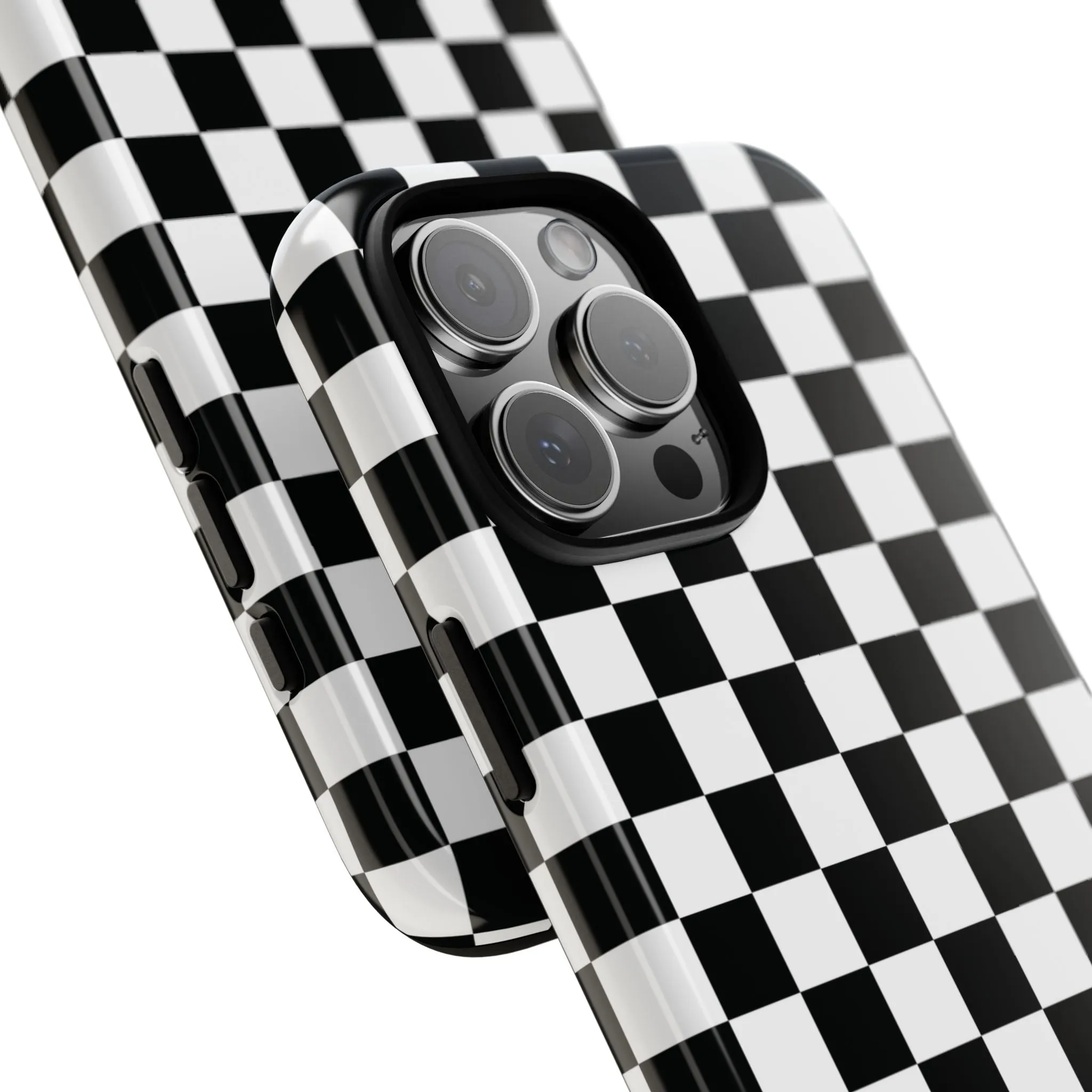 Skater Girl | Black & White Checkerboard iPhone Case