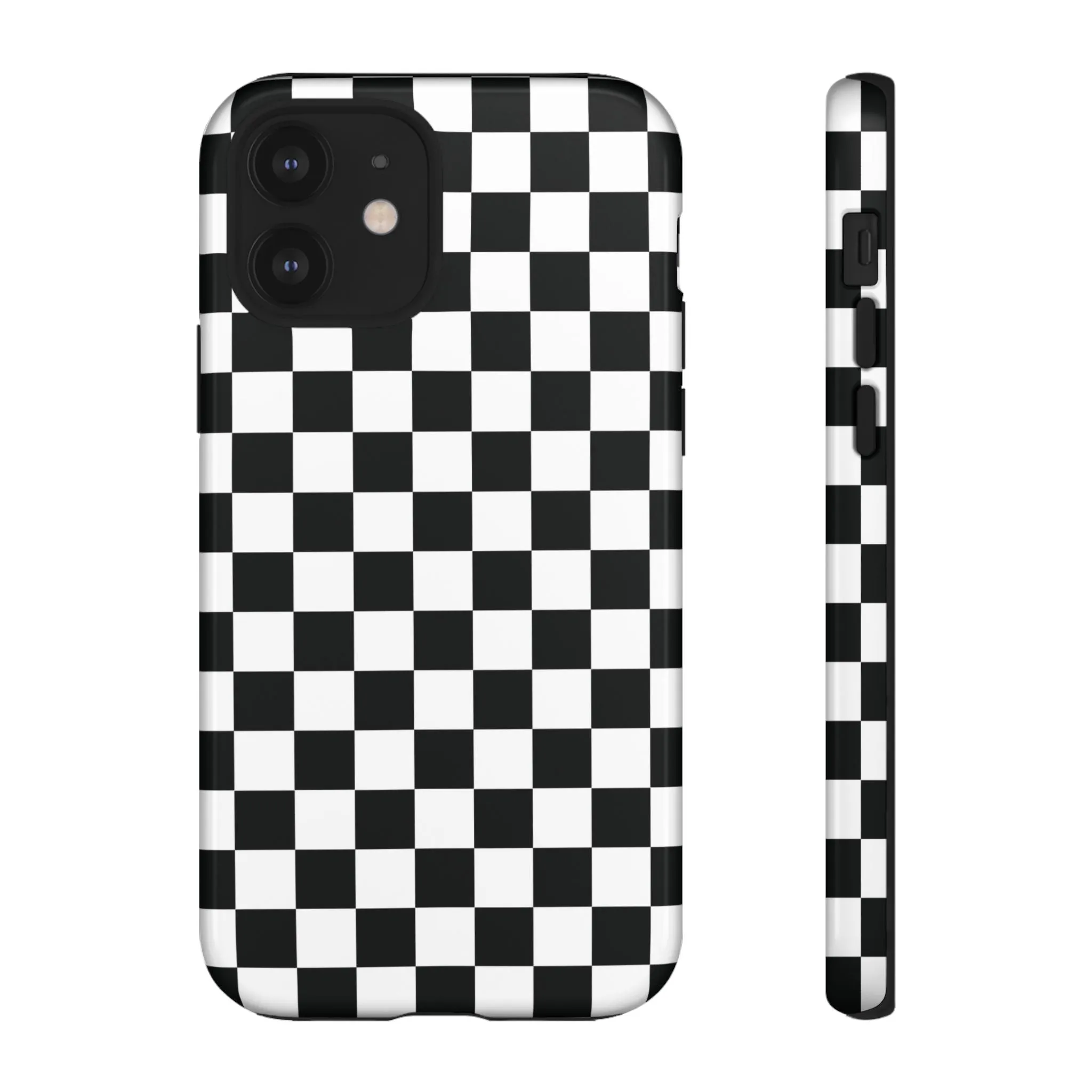 Skater Girl | Black & White Checkerboard iPhone Case