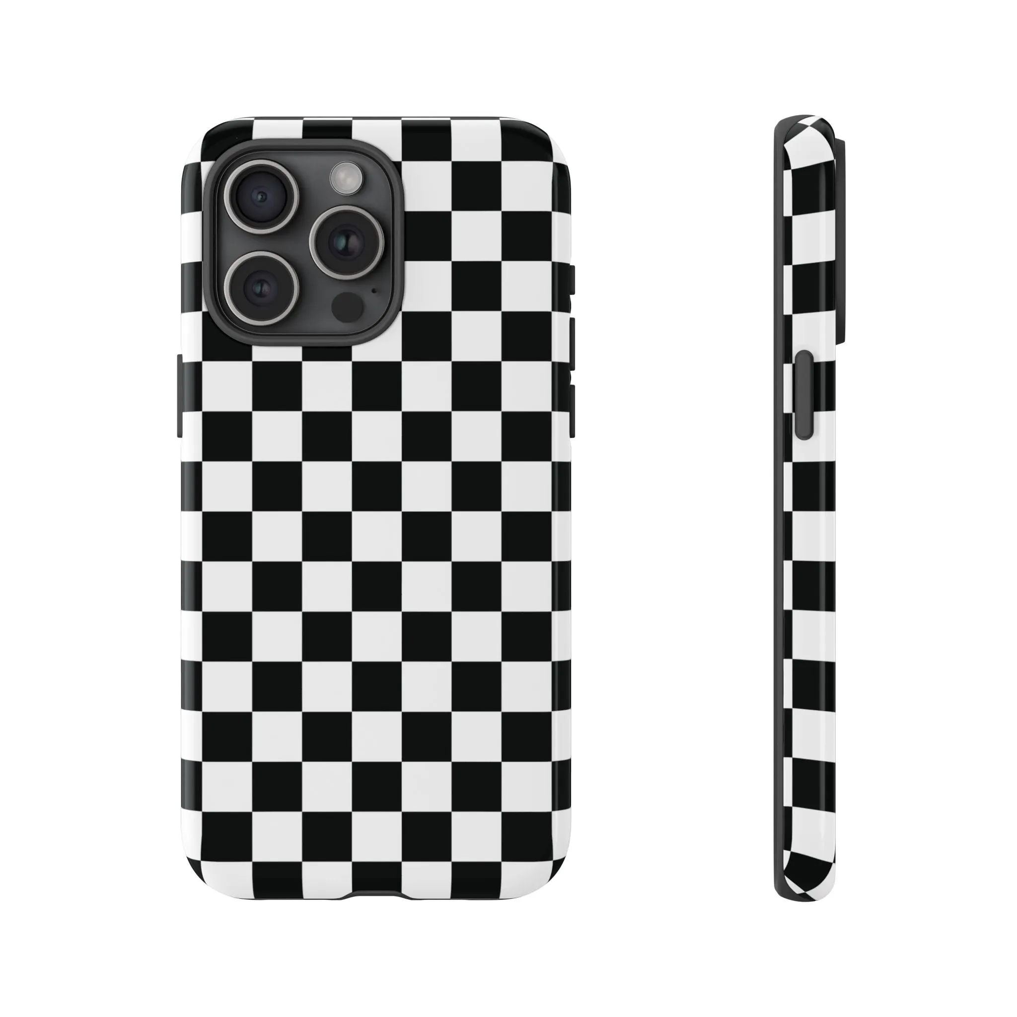 Skater Girl | Black & White Checkerboard iPhone Case