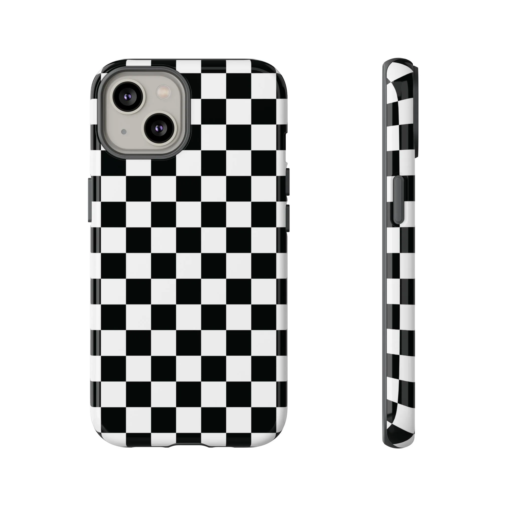 Skater Girl | Black & White Checkerboard iPhone Case