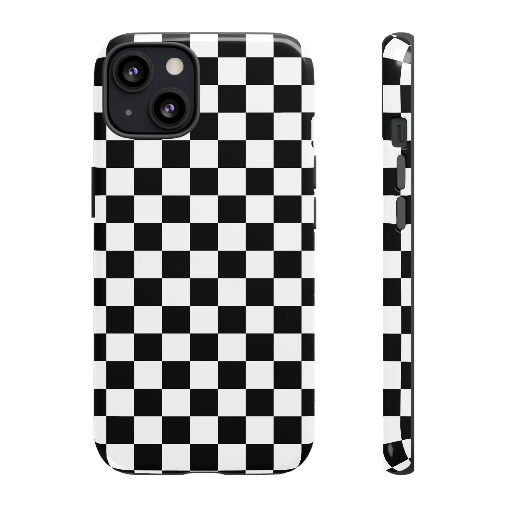 Skater Girl | Black & White Checkerboard iPhone Case