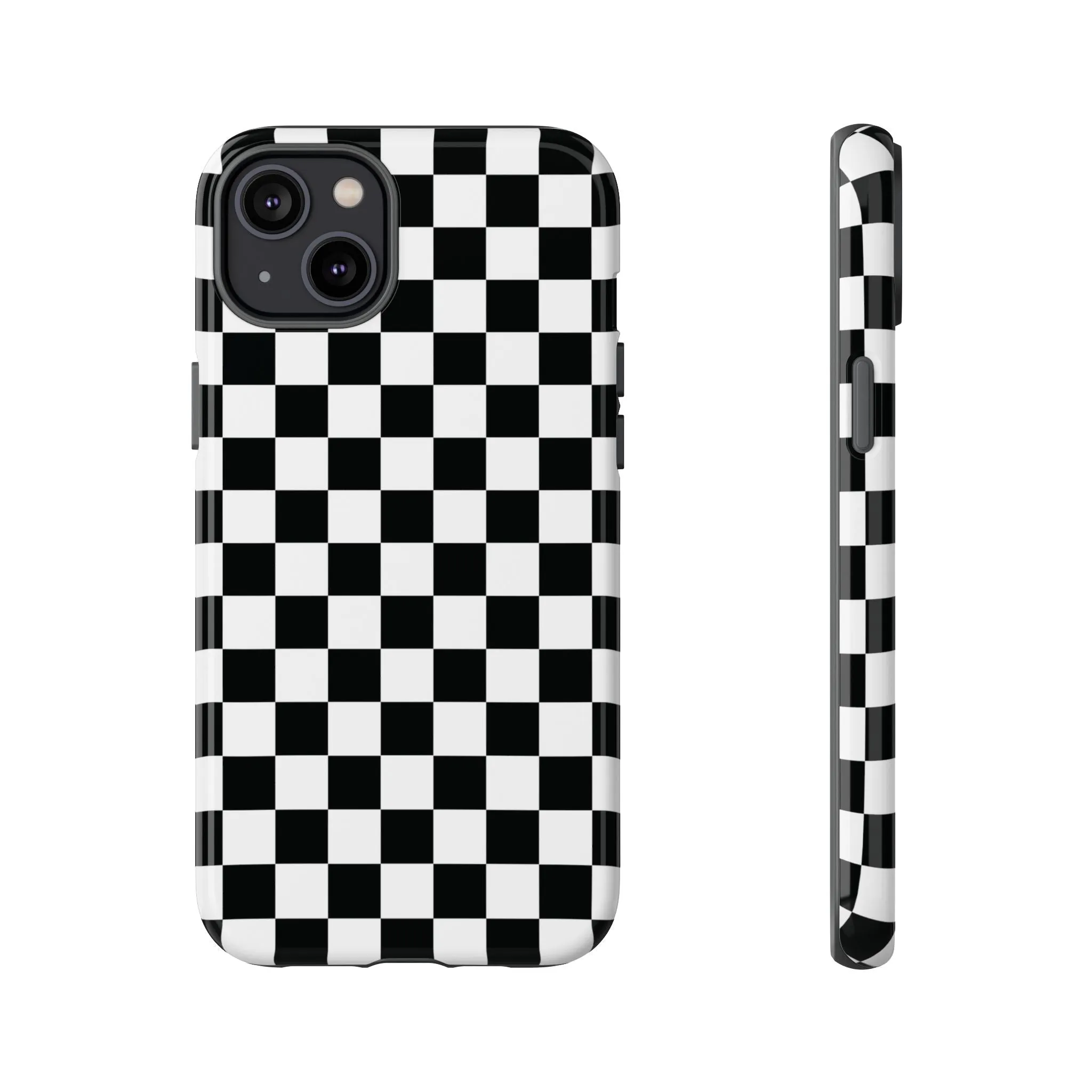 Skater Girl | Black & White Checkerboard iPhone Case