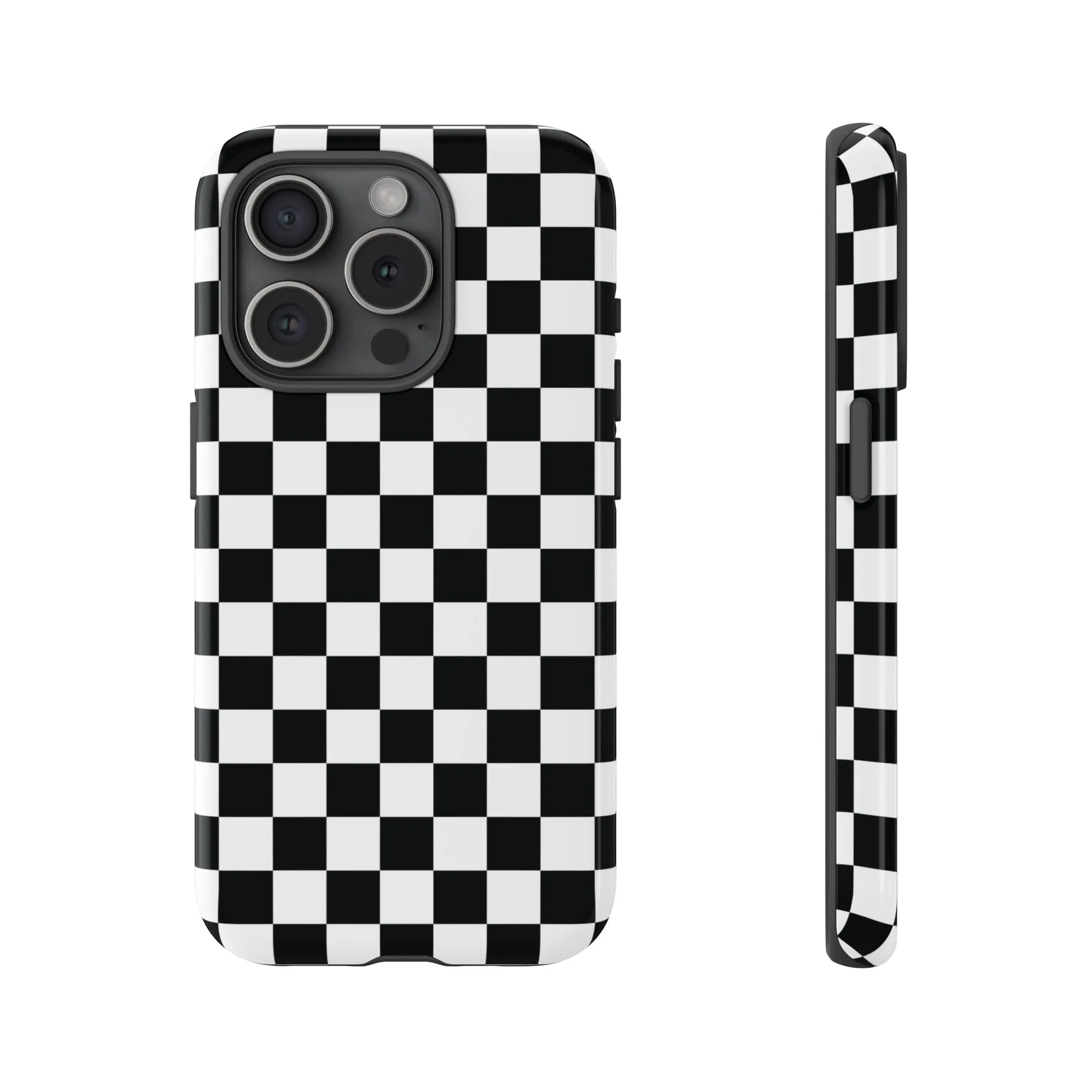 Skater Girl | Black & White Checkerboard iPhone Case