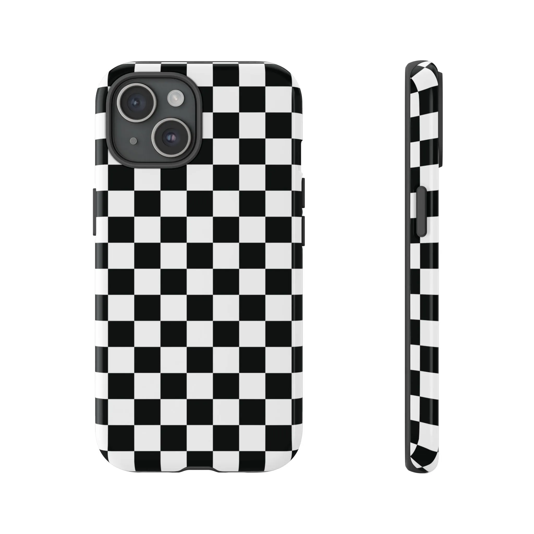 Skater Girl | Black & White Checkerboard iPhone Case