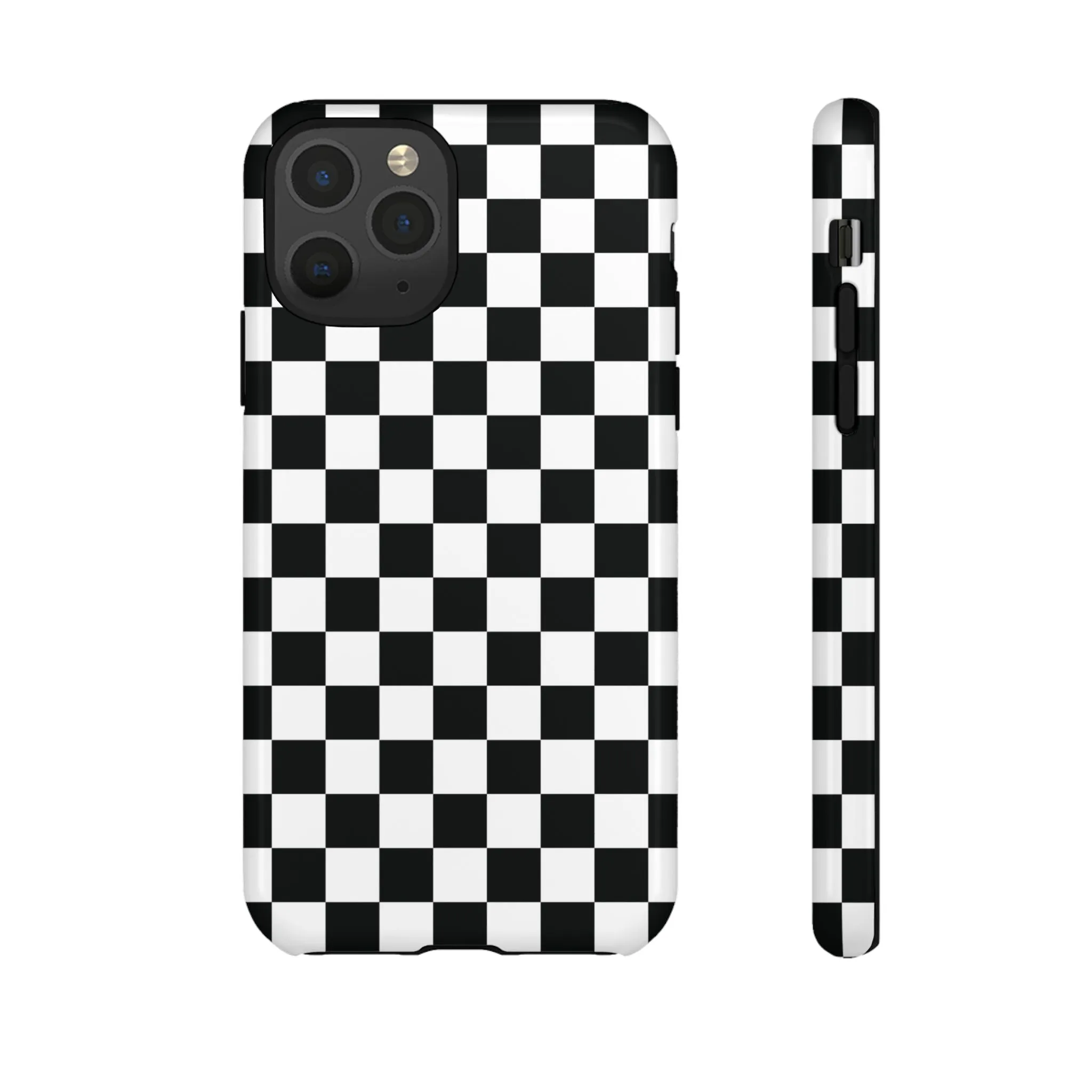 Skater Girl | Black & White Checkerboard iPhone Case
