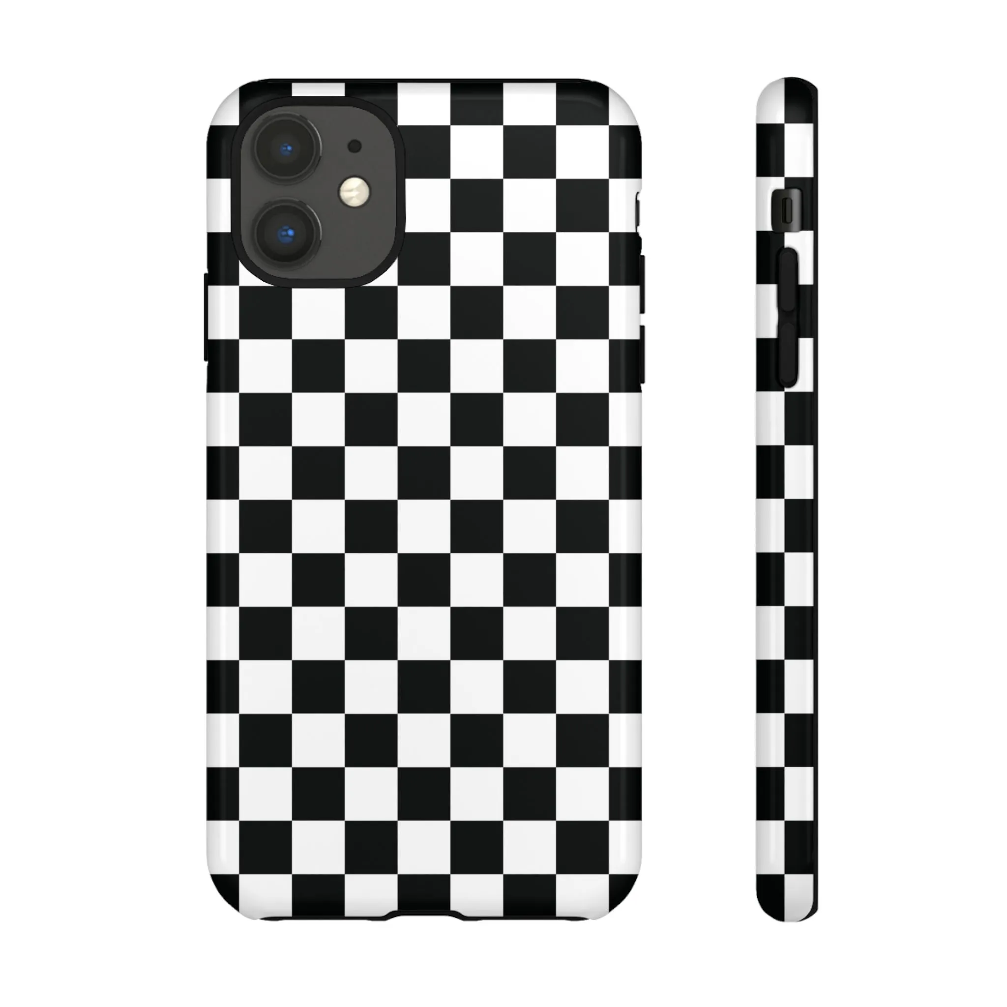 Skater Girl | Black & White Checkerboard iPhone Case