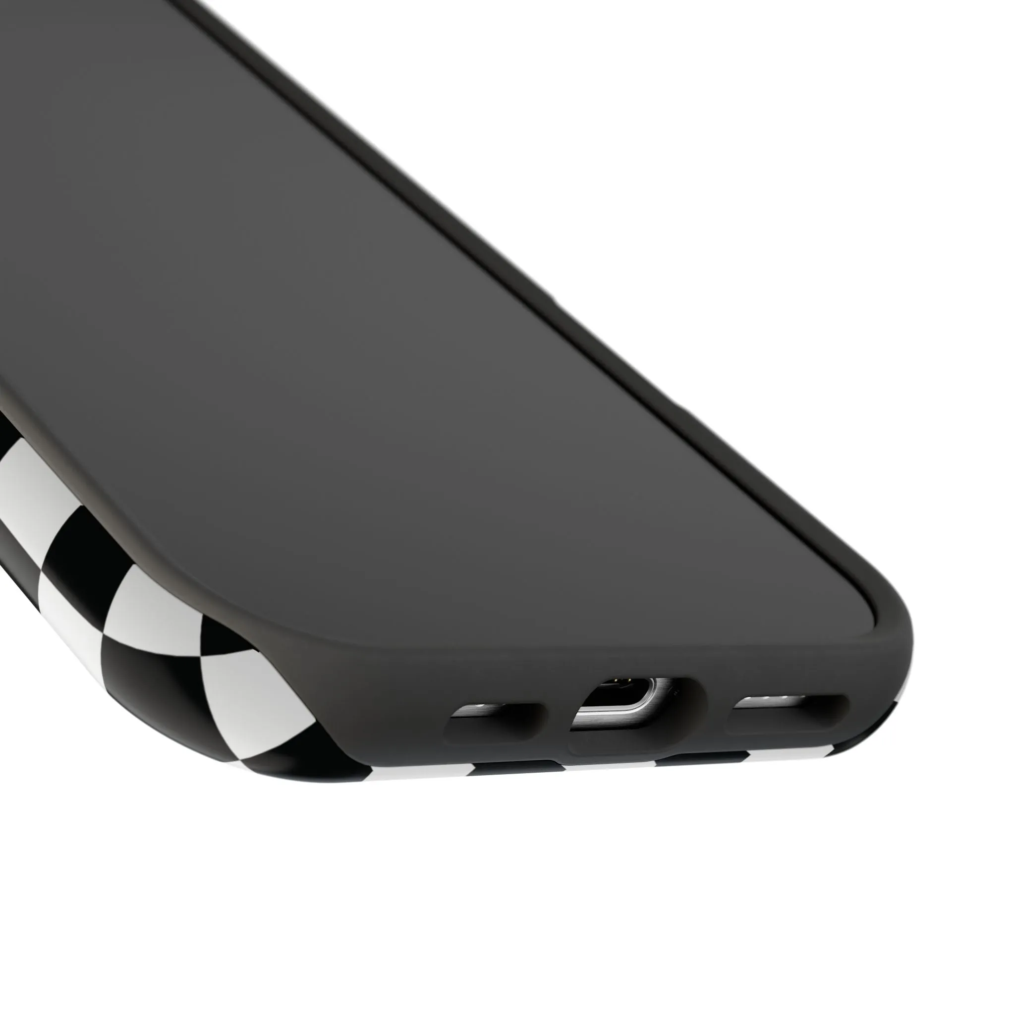 Skater Girl | Black & White Checkerboard iPhone Case