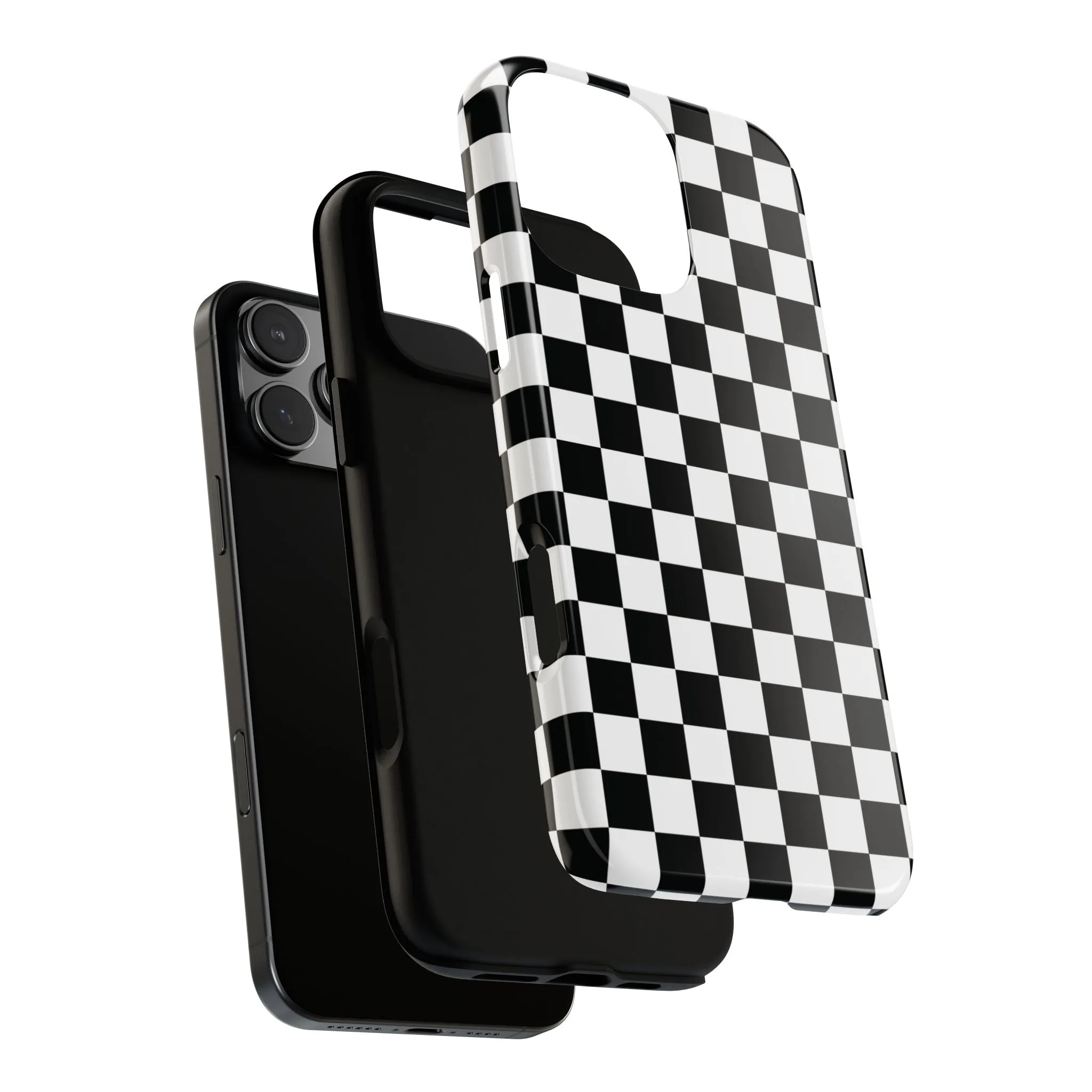 Skater Girl | Black & White Checkerboard iPhone Case