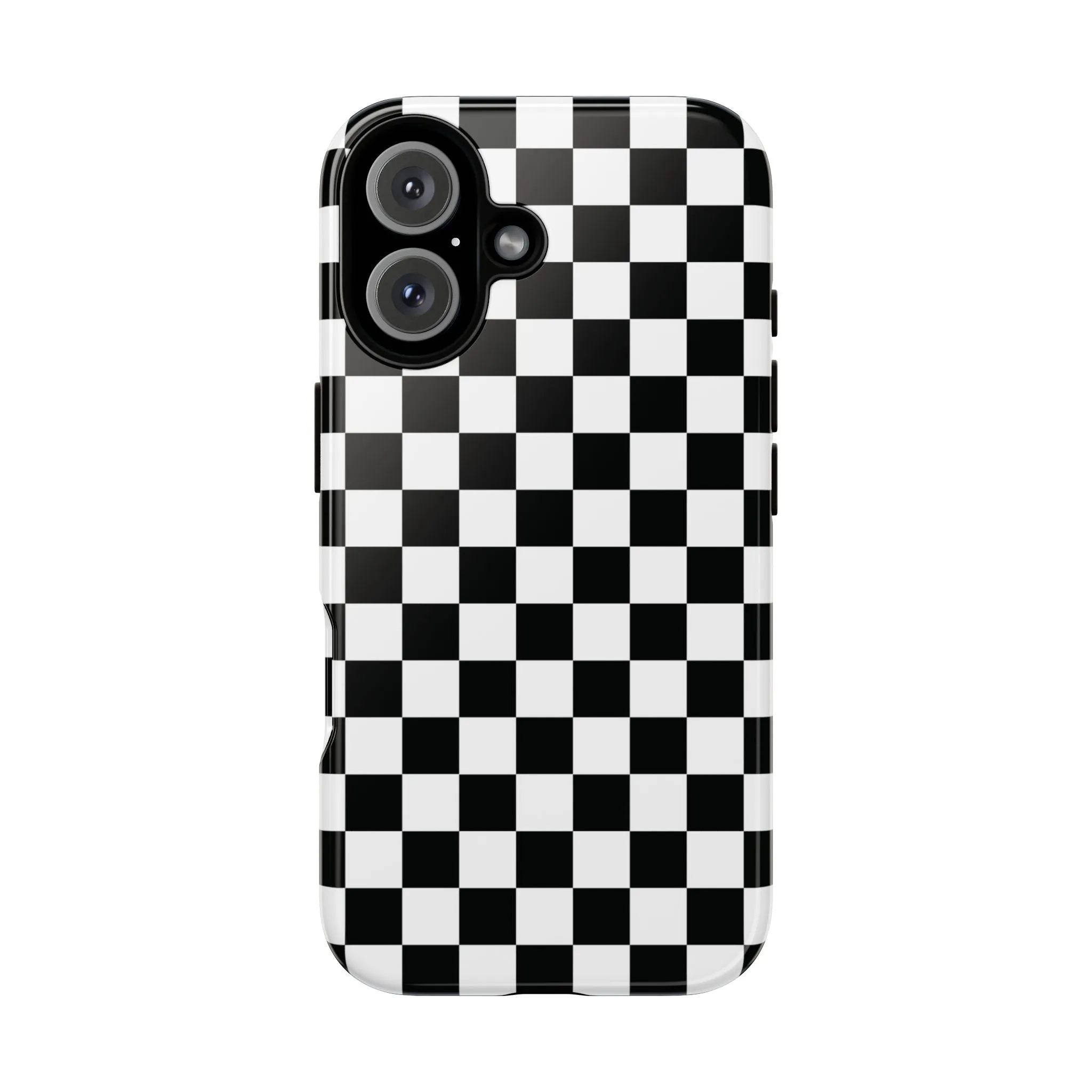 Skater Girl | Black & White Checkerboard iPhone Case
