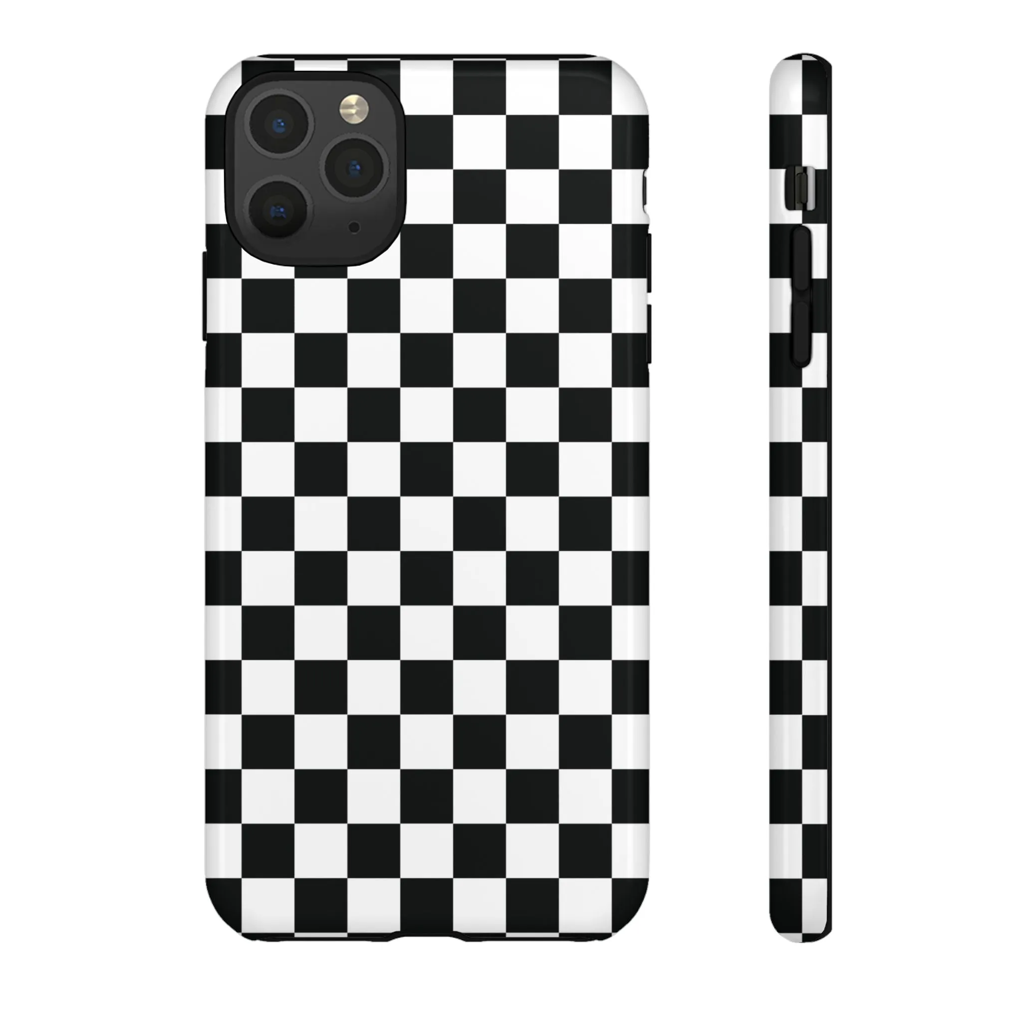 Skater Girl | Black & White Checkerboard iPhone Case
