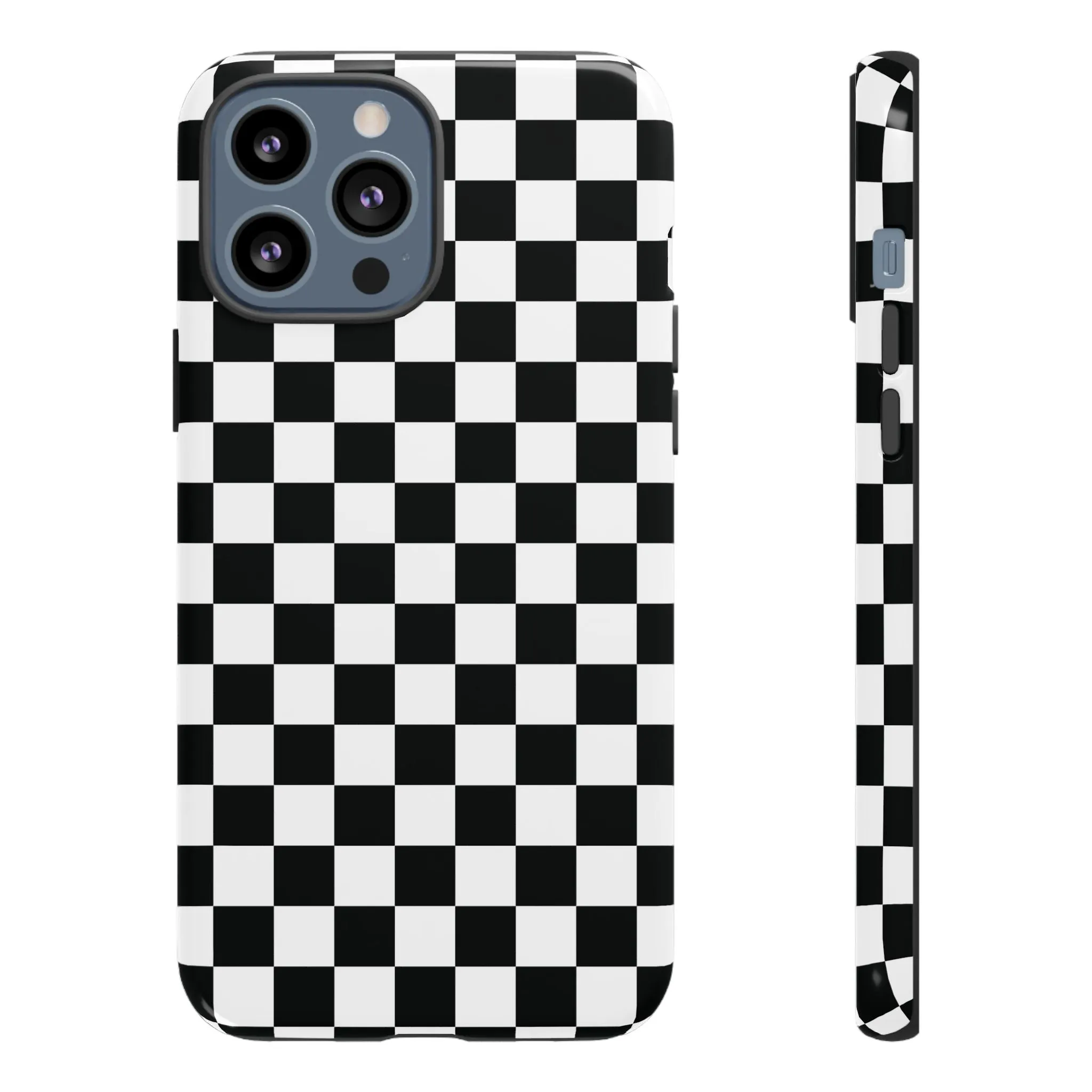 Skater Girl | Black & White Checkerboard iPhone Case