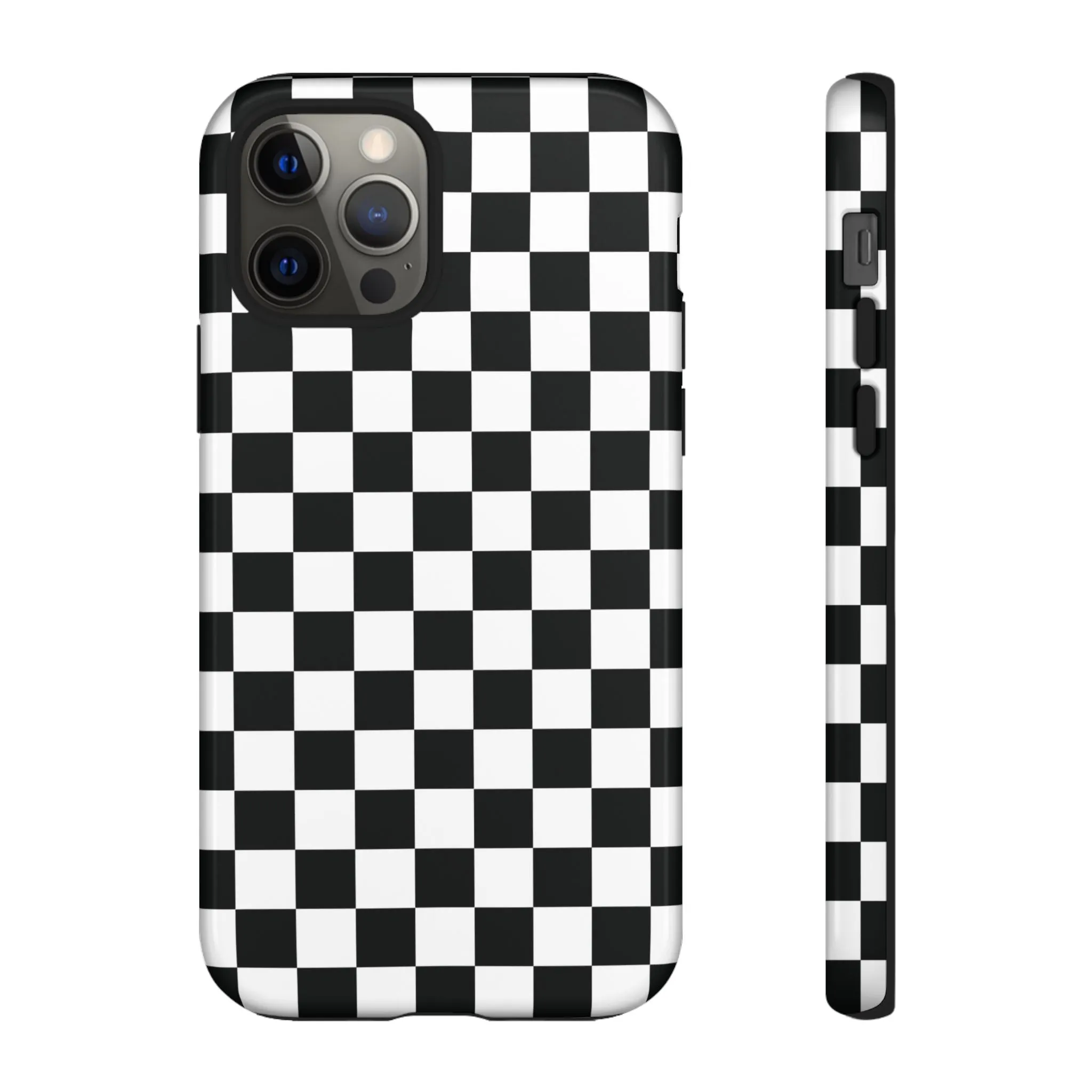 Skater Girl | Black & White Checkerboard iPhone Case