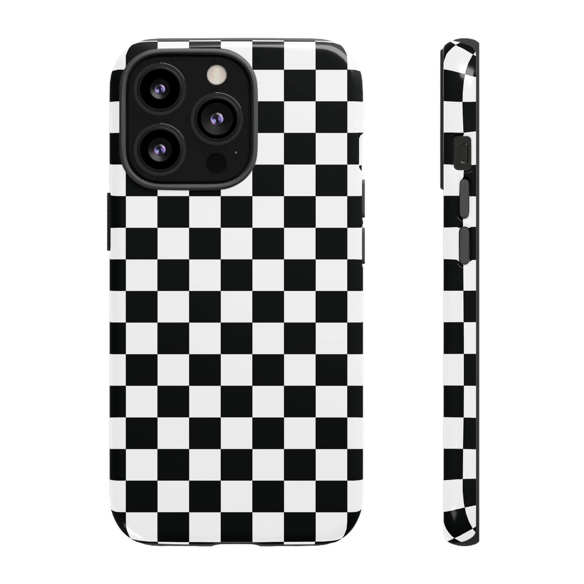 Skater Girl | Black & White Checkerboard iPhone Case