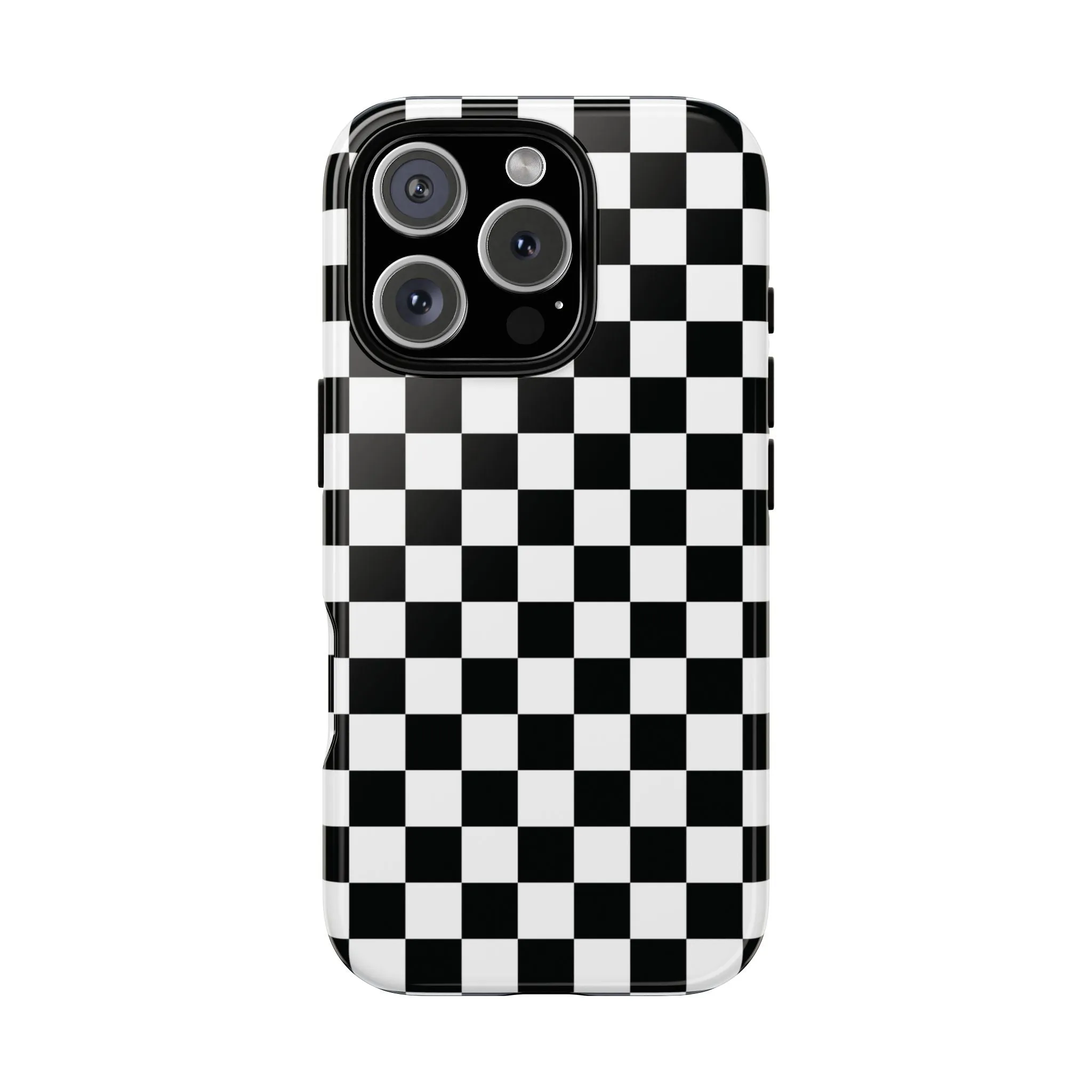 Skater Girl | Black & White Checkerboard iPhone Case