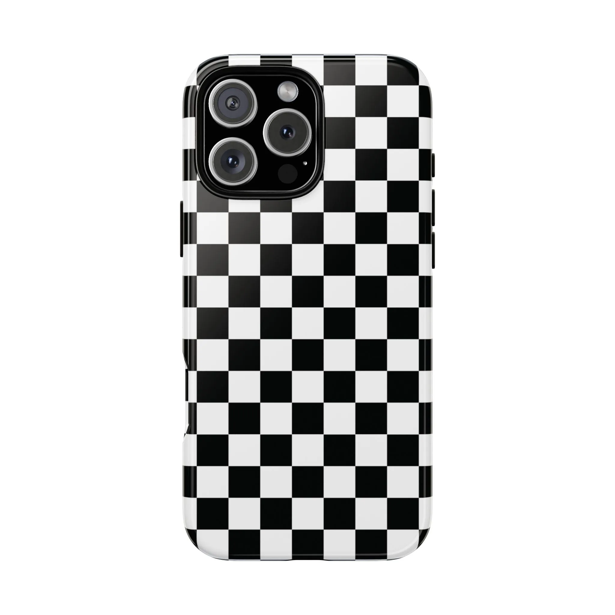 Skater Girl | Black & White Checkerboard iPhone Case
