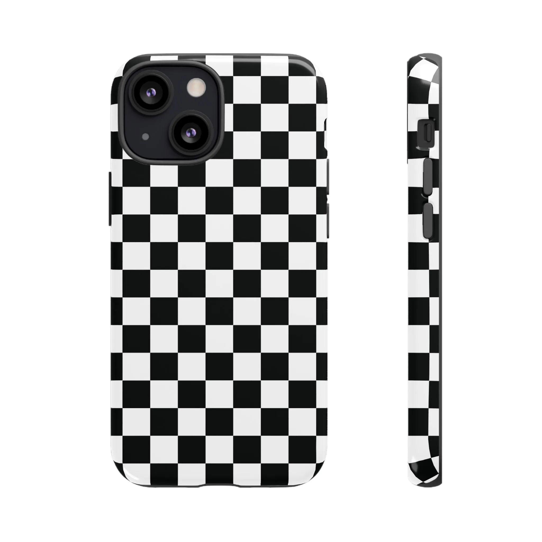 Skater Girl | Black & White Checkerboard iPhone Case