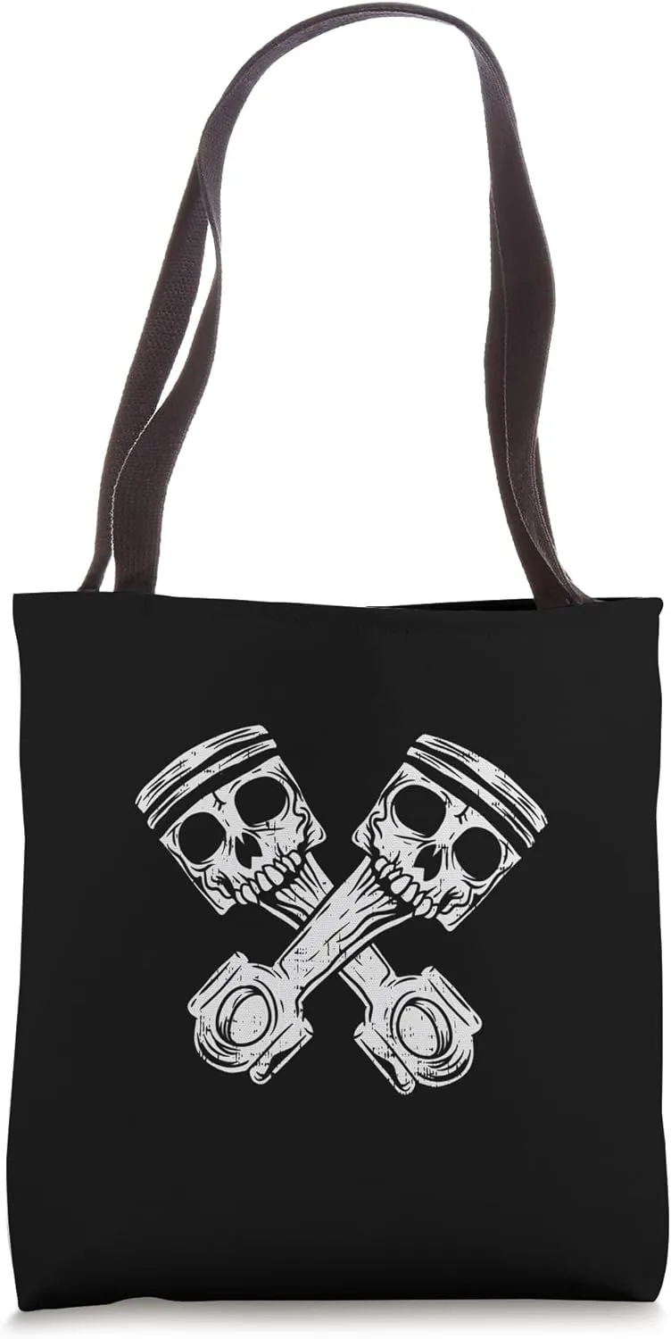 Skull Piston Tuner Car Mechanic Car Tote Bag