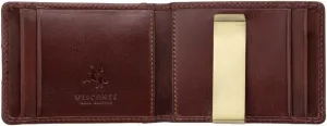 Slim Collection Chisel Leather Wallet RFID Blocked Tap and Go VSL57 (Brown)