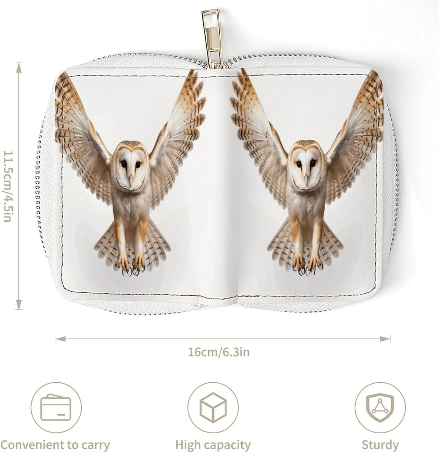 Slim Credit Card Holder Minimalist A Barn Owl Printing Leather Card Bag Compact Card Organizer For Daily Use