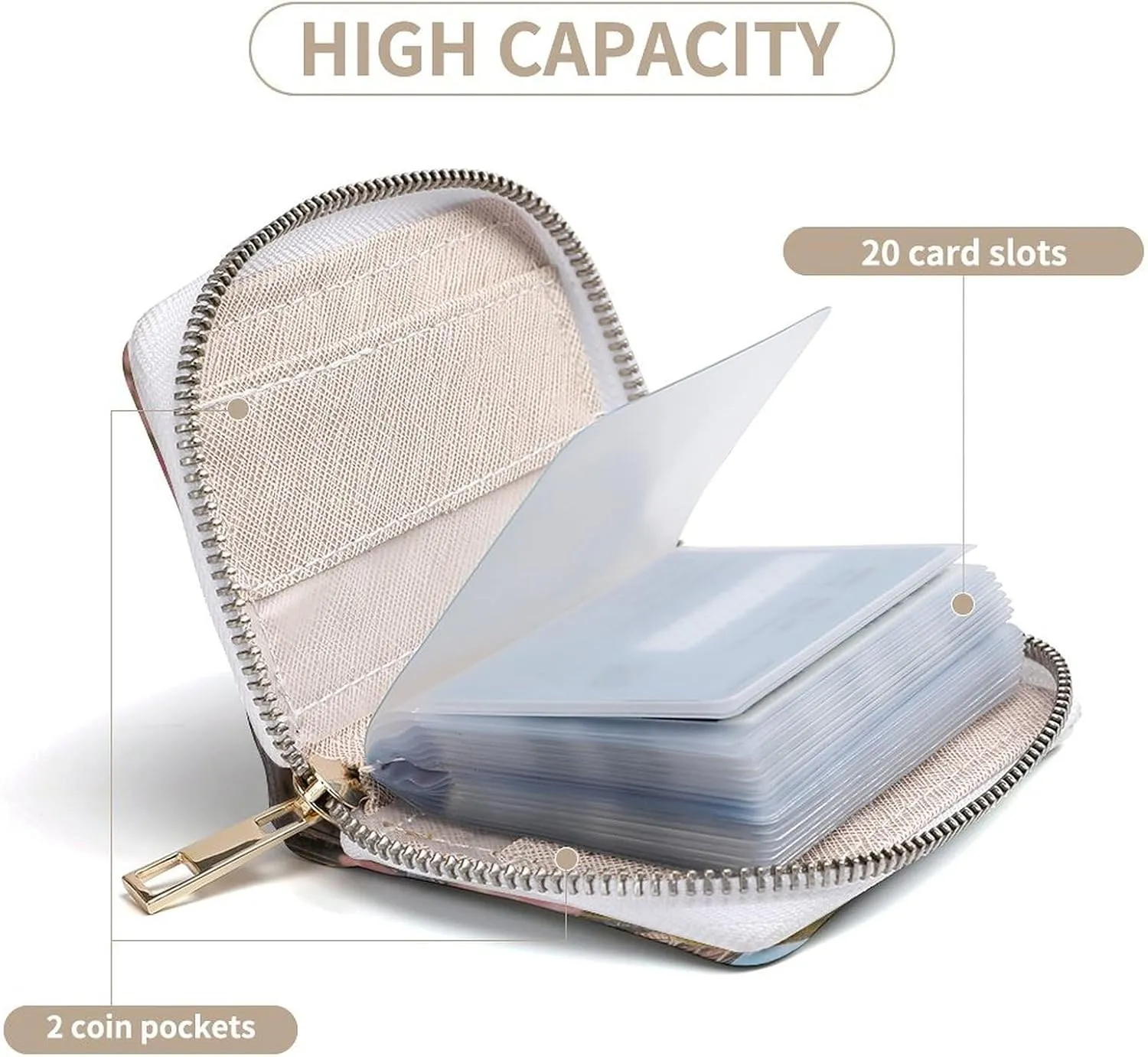 Slim Credit Card Holder Minimalist Paris Eiffel Tower with Flowers Printing Leather Card Bag Compact Card Organizer For Daily Use