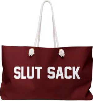 Slut Sack Rope Handle Weekender Tote - Funny Weekend Shoulder Totes Canvas Overnight Bags Reusable Grocery Market Sex Bag