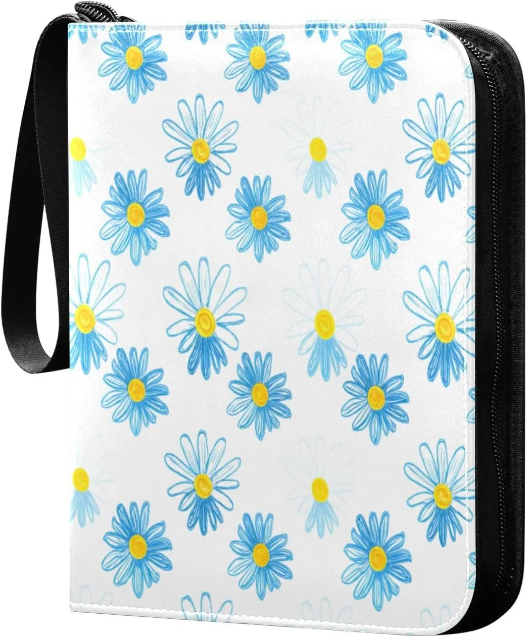 Small Flowers Card Binder 4 Pockets, 400 Pockets Trading Card Binder Removable Card Albums Card Holder for Games, Sports, Football, Baseball Cards