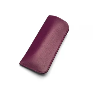Small Leather Glasses Case - Purple