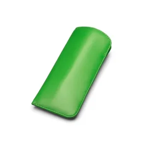 Small Leather Glasses Case - Soft Emerald