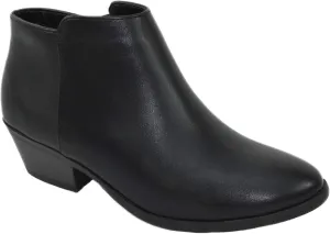 Soda Women Small Short Heel Ankle Boots Side Zipper Booties Faux Leather Mug-S Black PU 6