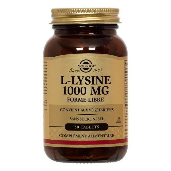 Solgar L-Lysine 1000 Mg, 50 Tablets