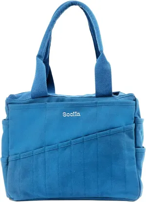Soolla Studio Art Supply Storage Organizer & Pottery Tool Tote, 30 Pockets, 15  Canvas Colors, Adult Artist Bag (Blueberry Bliss)