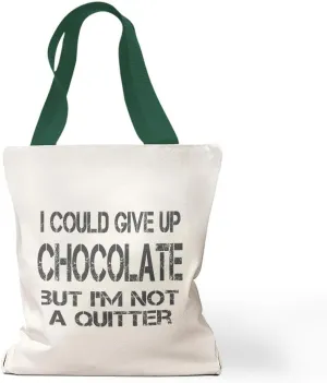 Speedy Pros Canvas Tote Bag for Women Could Give up Chocolate but Not I'M A Quitter Beach Bags for Women