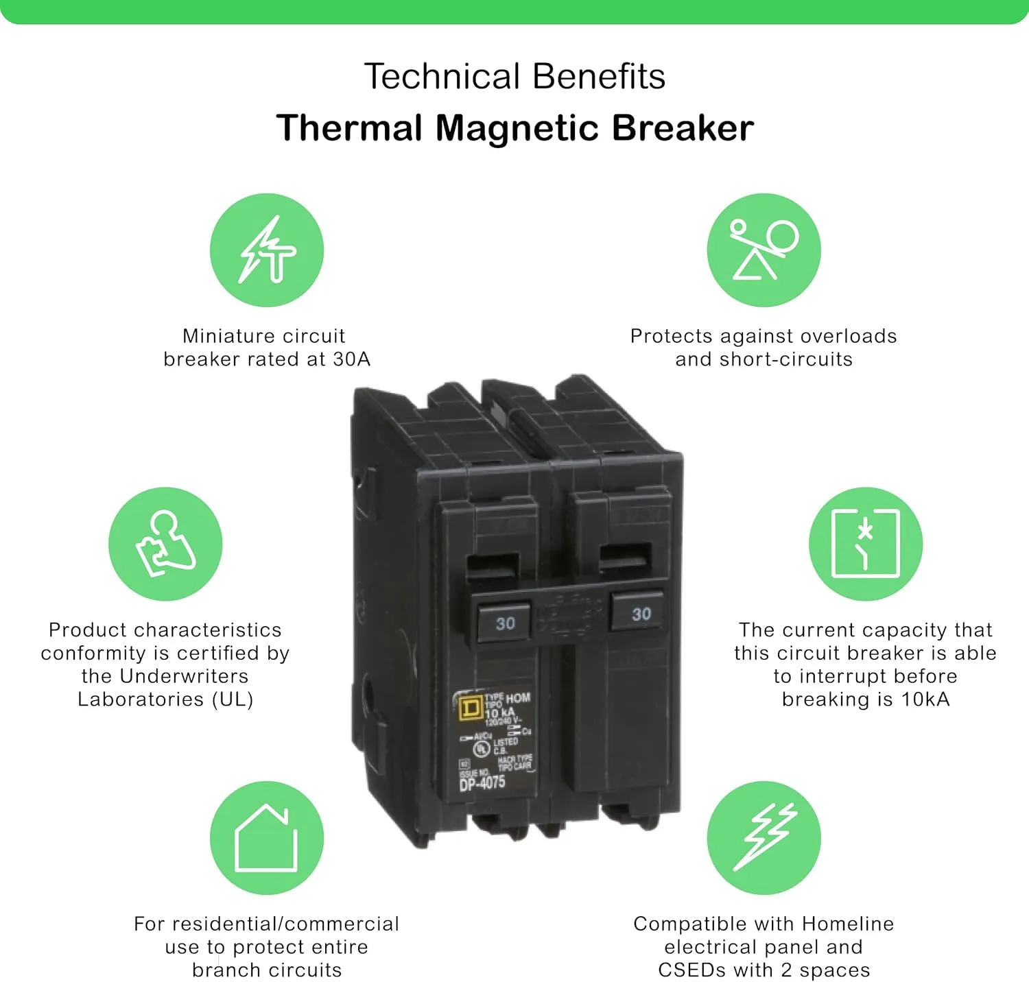 Square D by Schneider Electric Square D - HOM230CP 30-Amp Weatherproof Plug-On Circuit Breaker