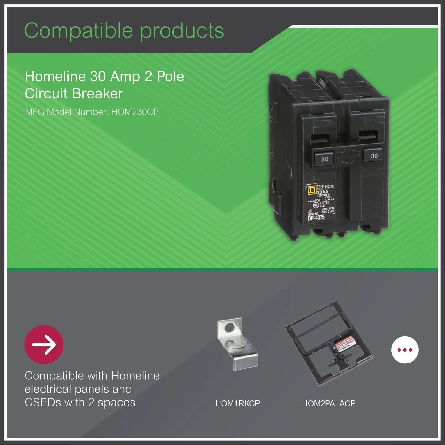 Square D by Schneider Electric Square D - HOM230CP 30-Amp Weatherproof Plug-On Circuit Breaker