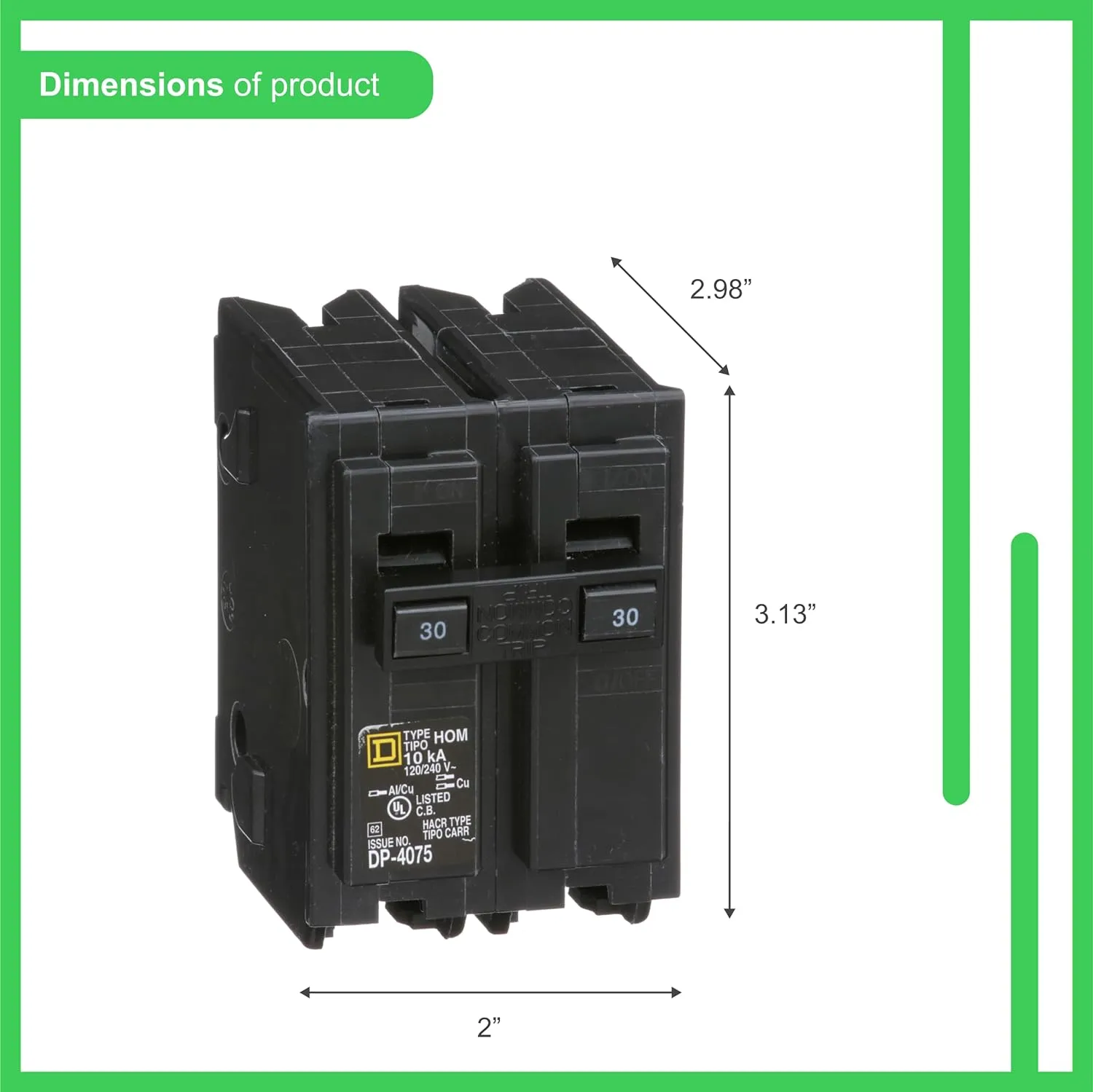 Square D by Schneider Electric Square D - HOM230CP 30-Amp Weatherproof Plug-On Circuit Breaker