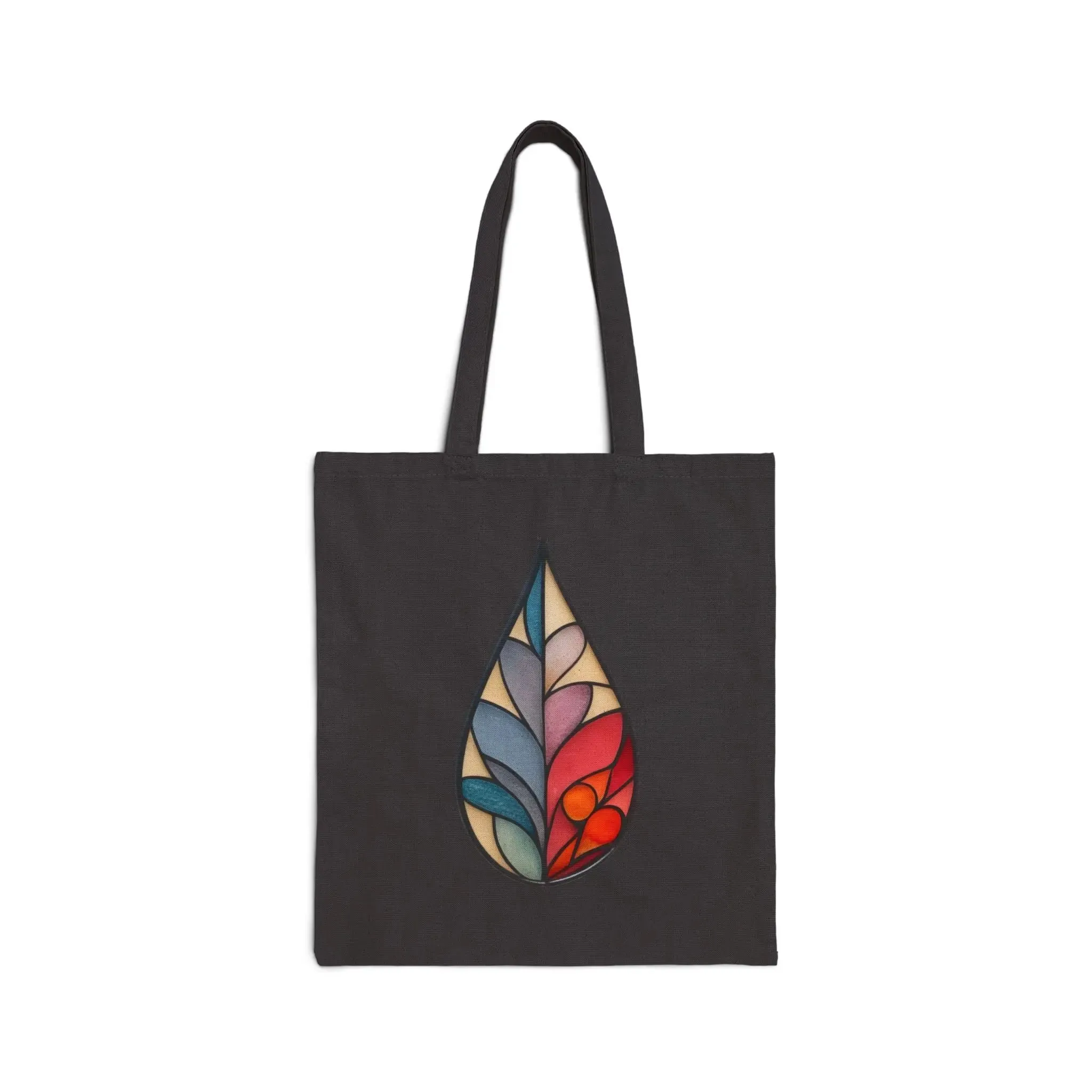 Stained Glass Raindrop Cotton Canvas Tote Bag