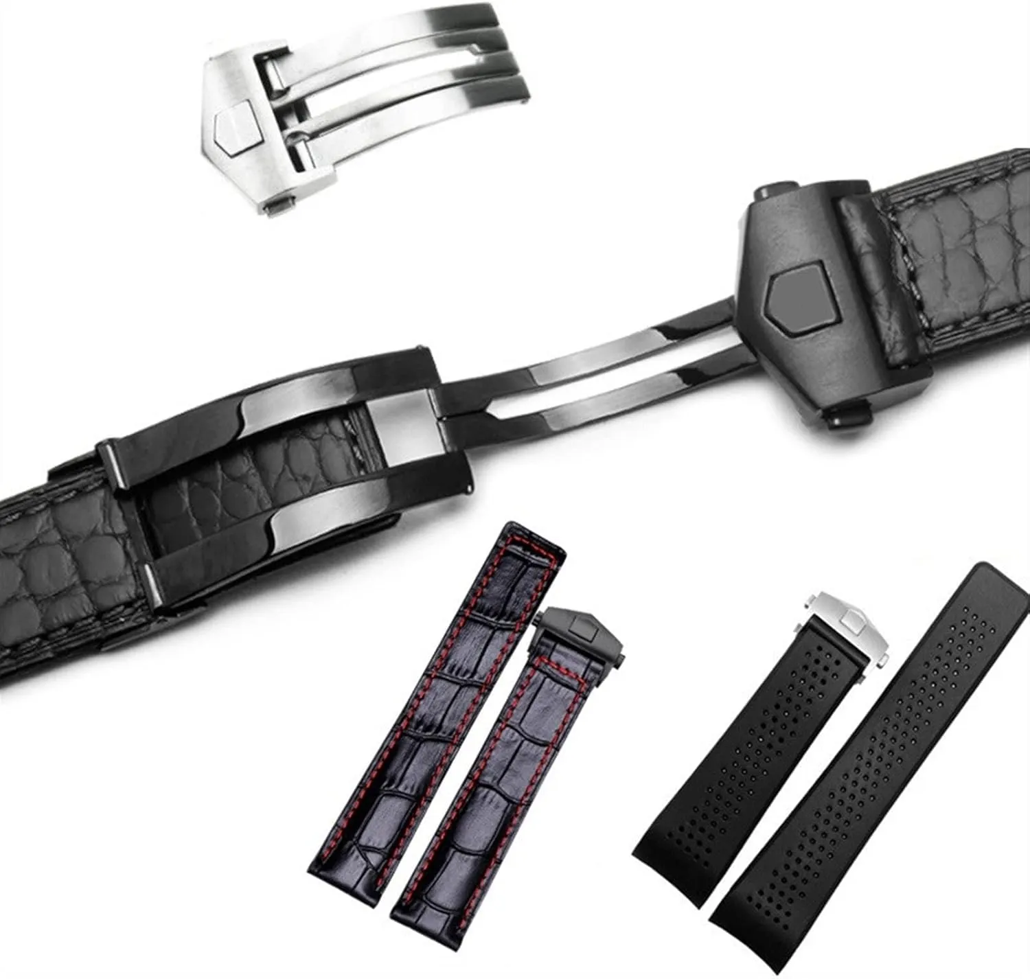 Stainless Steel WatchBand Buckle For Tag Watch Strap Fold Clasp Use On Leather Or Rubber Watch Band 18mm 20mm Watches Bottom watch clasp