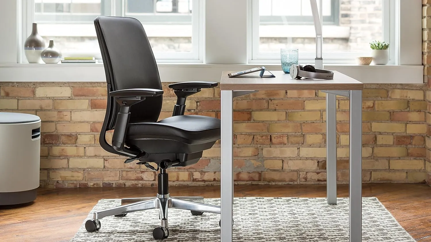 Steelcase Amia Mahogany Leather Chair