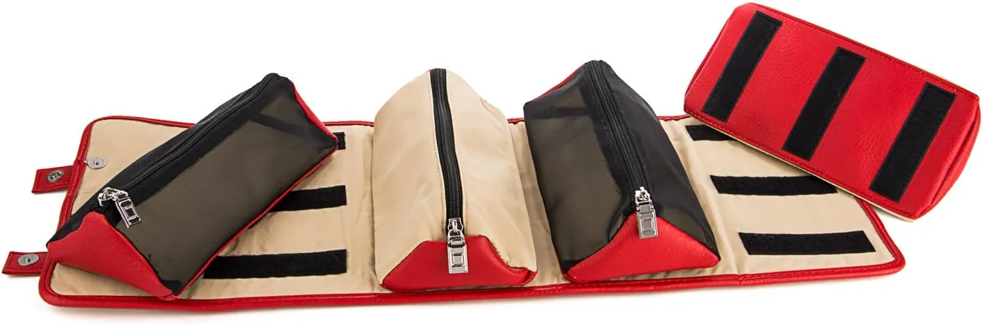 Stowaway Compact Roll Up Pouch, Beige/Red Wine, One Size